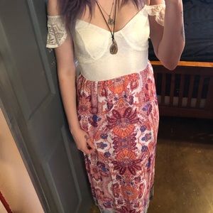 Babygirl boho hipster wook maxi paisley dress